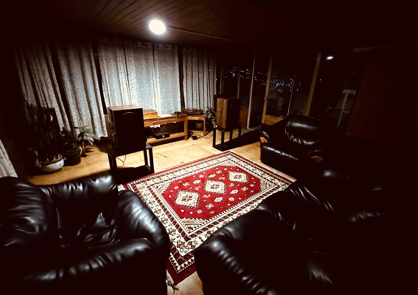 Alternate view of the listening room with placement and seating